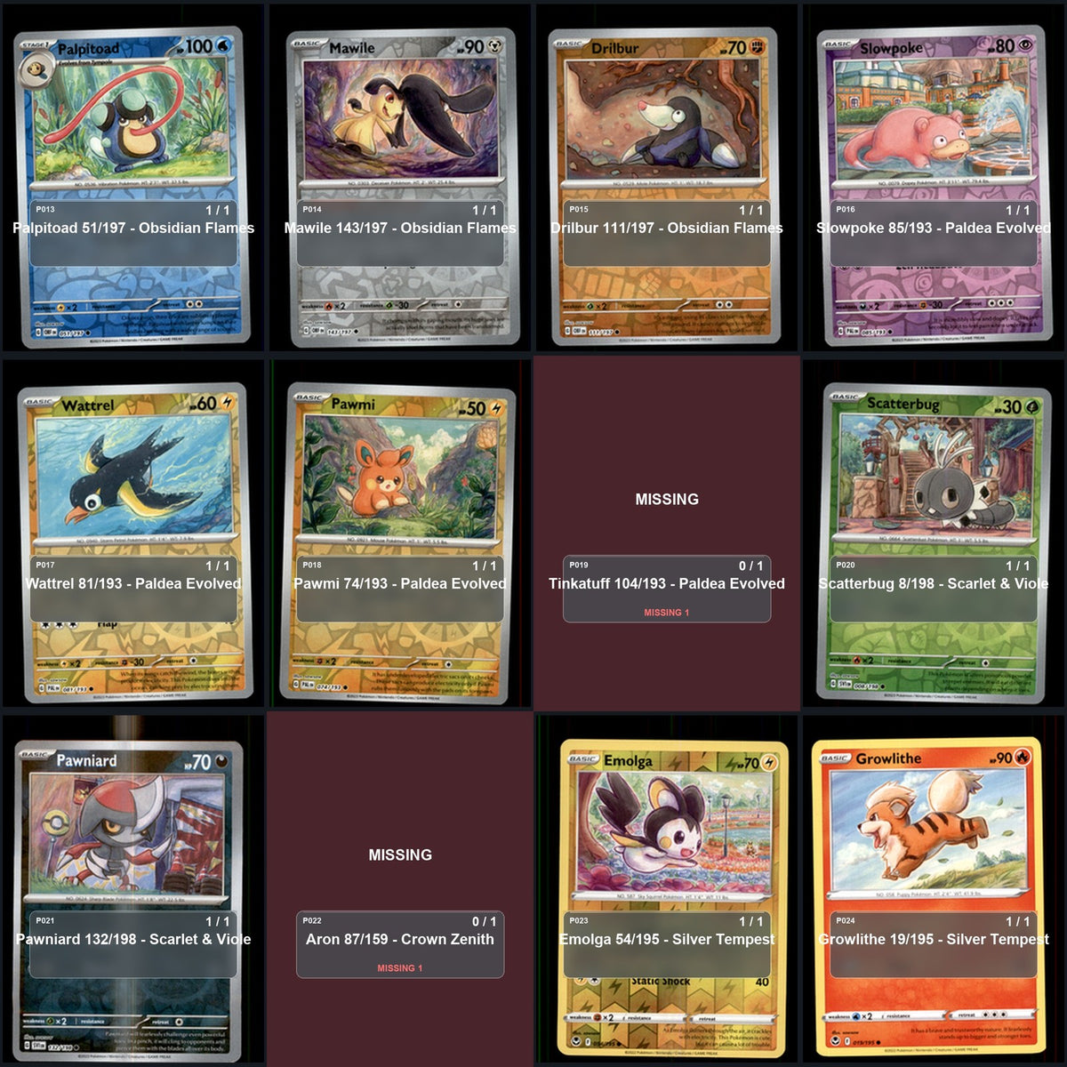 Pokemon TCG sowsow Artist Collection 55 Cards Lot