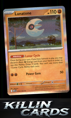 Lunatone 074/132 Pokemon Rare ME01: Mega Evolution Card NM