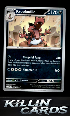 Reverse Holofoil Krookodile 066/094 Pokemon Uncommon ME02: Phantasmal Flames Car
