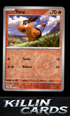 Reverse Holofoil Tepig 011/086 Pokemon Common SV: White Flare Card NM