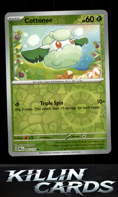 Cottonee 007/131 Pokemon Common SV: Prismatic Evolutions Card NM