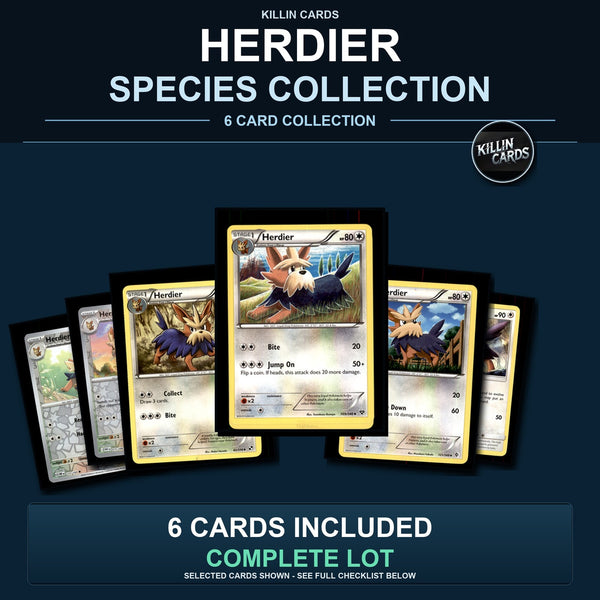 Pokemon TCG Herdier Species Collection 6 Different Cards