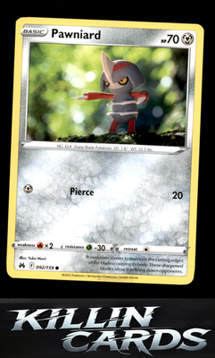 Pawniard (92) 092/159 Pokemon Common SWSH: Crown Zenith Card NM