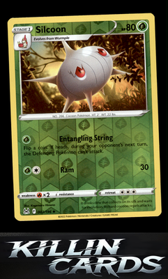 Reverse Holofoil Silcoon 007/196 Pokemon Uncommon SWSH11: Lost Origin Card NM