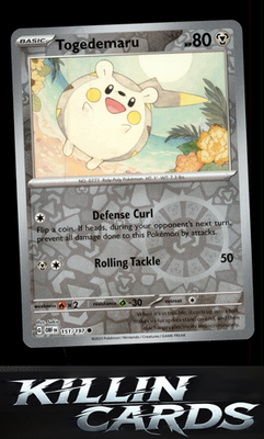 Reverse Holofoil Togedemaru 151/197 Pokemon Common SV03: Obsidian Flames Card NM
