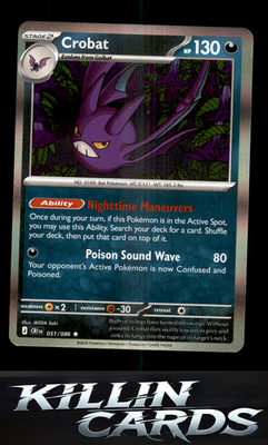 Crobat - 051/086 051/086 Pokemon Rare ME04: Chaos Rising Card NM