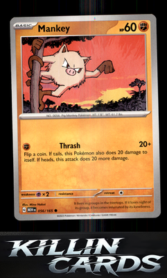 Mankey 056/165 Pokemon Common SV: Scarlet & Violet 151 Card NM