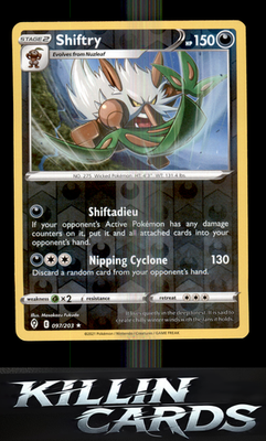 Reverse Holofoil Shiftry 097/203 Pokemon Rare SWSH07: Evolving Skies Card NM