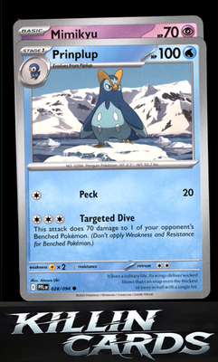 Prinplup 028/094 Pokemon Common ME02: Phantasmal Flames Card NM