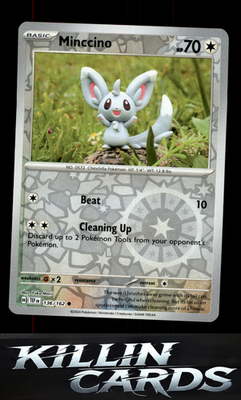 Reverse Holofoil Minccino - 136/162 136/162 Pokemon Common SV05: Temporal Forces