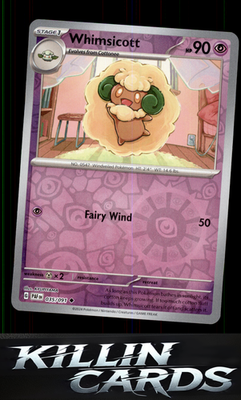 Reverse Holofoil Whimsicott 035/091 Pokemon Uncommon SV: Paldean Fates Card NM