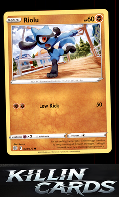 Riolu 078/172 Pokemon Common SWSH09: Brilliant Stars Card NM