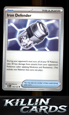 Iron Defender 118/132 Pokemon Uncommon ME01: Mega Evolution Card NM