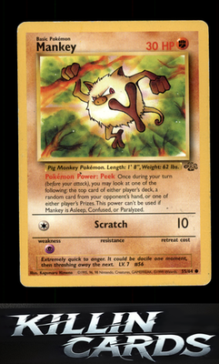 Mankey 55/64 Pokemon Common Jungle Card LP