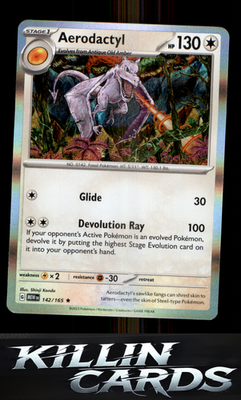 Aerodactyl 142/165 Pokemon Rare SV: Scarlet & Violet 151 Card NM
