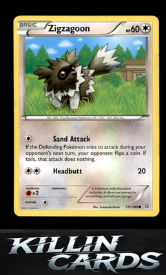 Zigzagoon 111/160 Pokemon Common XY - Primal Clash Card LP