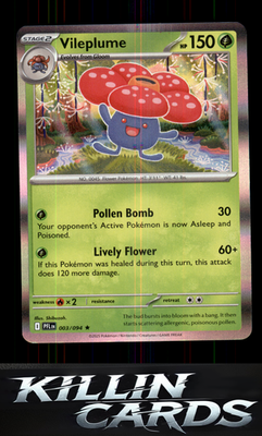 Vileplume 003/094 Pokemon Rare ME02: Phantasmal Flames Card NM