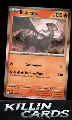 Reshiram 017/094 Pokemon Rare ME02: Phantasmal Flames Card NM