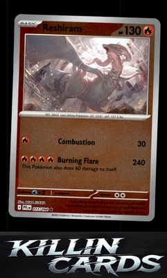 Reverse Holofoil Reshiram 017/094 Pokemon Rare ME02: Phantasmal Flames Card NM