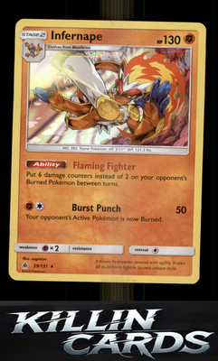 Infernape 59/131 Pokemon Holo Rare SM - Forbidden Light Card NM