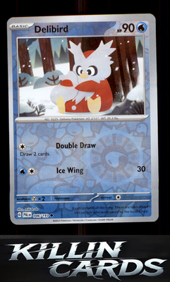 Reverse Holofoil Delibird 046/193 Pokemon Common SV02: Paldea Evolved Card NM