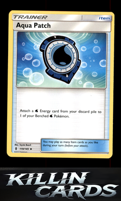 Aqua Patch 119/145 Pokemon Uncommon SM - Guardians Rising Card LP