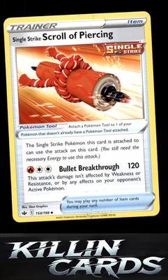 Single Strike Scroll of Piercing 154/198 Pokemon Uncommon SWSH06: Chilling Reign