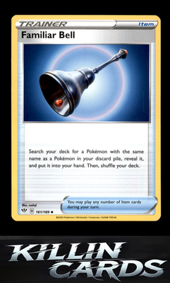 Familiar Bell 161/189 Pokemon Uncommon SWSH03: Darkness Ablaze Card LP