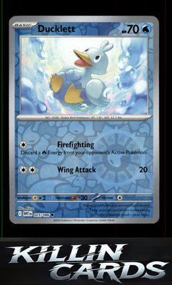 Reverse Holofoil Ducklett 025/086 Pokemon Common SV: White Flare Card NM