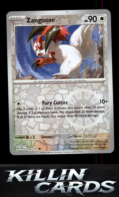 Reverse Holofoil Zangoose 149/191 Pokemon Common SV08: Surging Sparks Card NM