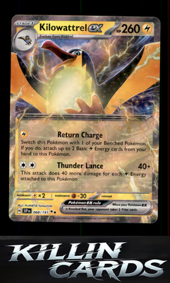 Kilowattrel ex 068/191 Pokemon Double Rare SV08: Surging Sparks Card NM