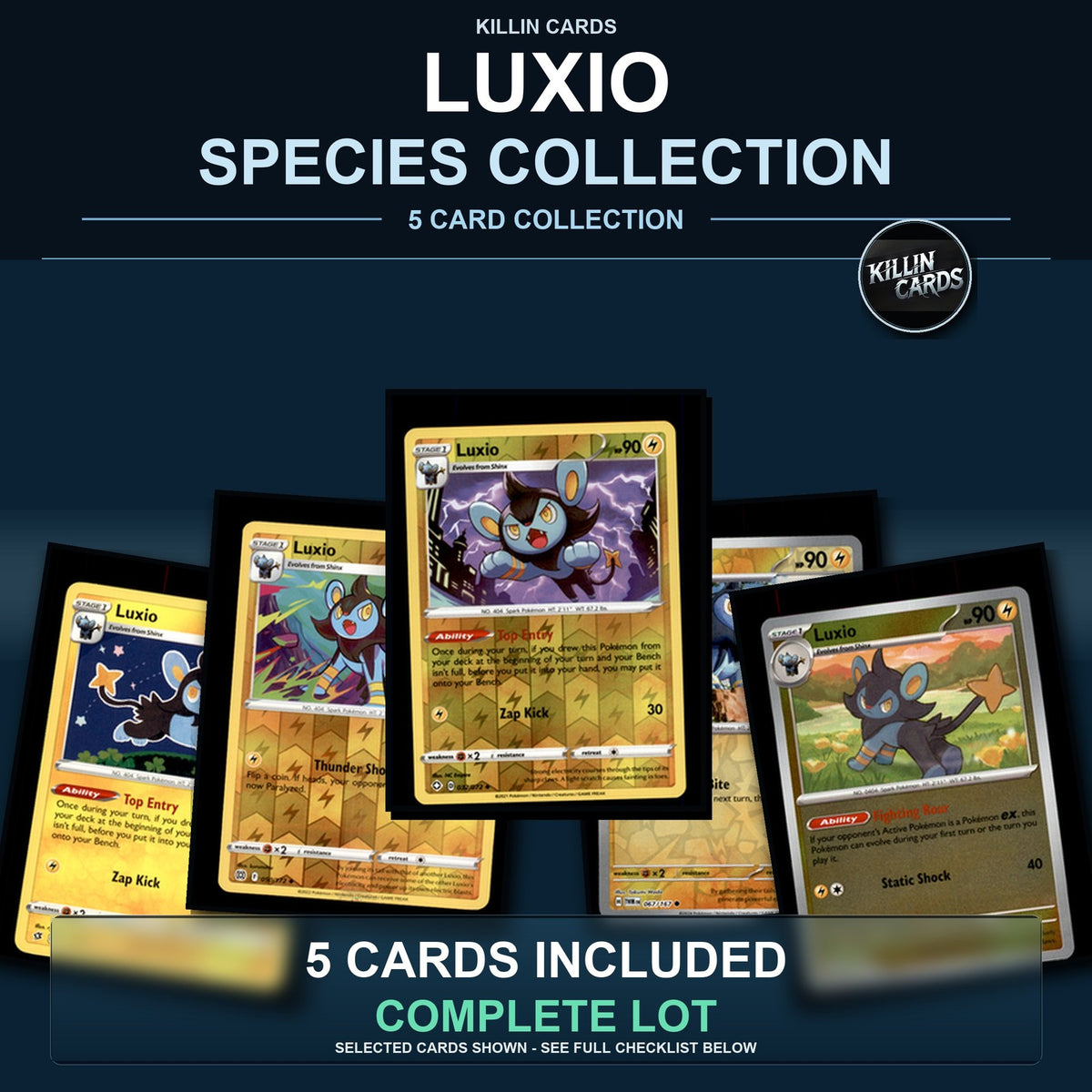 Pokemon TCG Luxio Species Collection 5 Different Cards