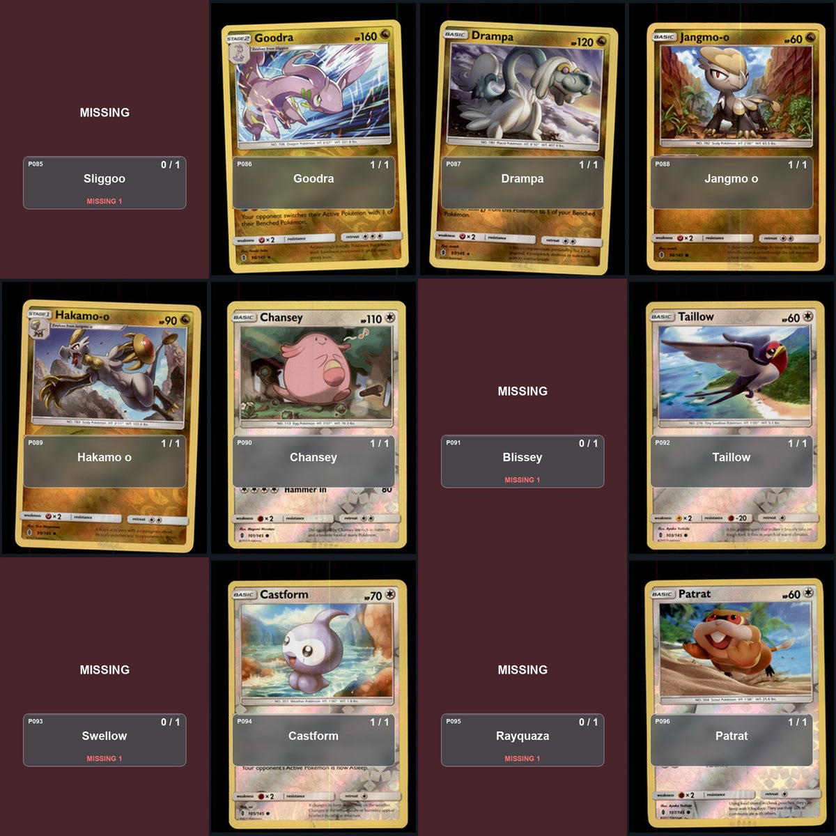 Pokemon TCG SM - Guardians Rising Reverse Holo Master Set 82 Reverse Holo Card