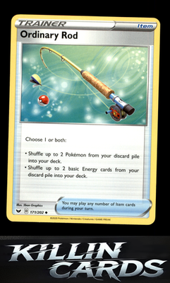 Ordinary Rod 171/202 Pokemon Uncommon SWSH01: Sword & Shield Base Set Card NM
