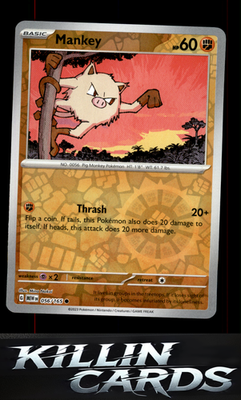 Reverse Holofoil Mankey 056/165 Pokemon Common SV: Scarlet & Violet 151 Card NM