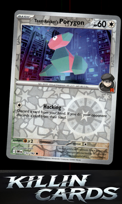Reverse Holofoil Team Rocket's Porygon 153/182 Pokemon Common SV10: Destined Riv