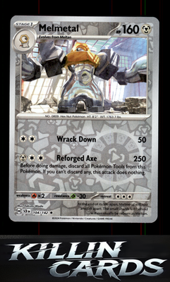 Reverse Holofoil Melmetal 104/142 Pokemon Rare SV07: Stellar Crown Card NM