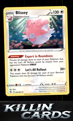 Blissey 203/264 Pokemon Rare SWSH08: Fusion Strike Card NM