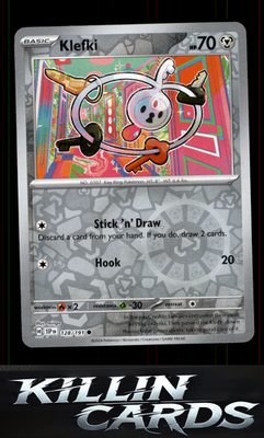 Reverse Holofoil Klefki 128/191 Pokemon Common SV08: Surging Sparks Card NM