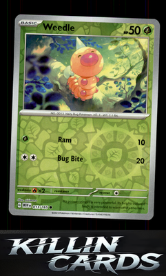 Reverse Holofoil Weedle 013/165 Pokemon Common SV: Scarlet & Violet 151 Card NM