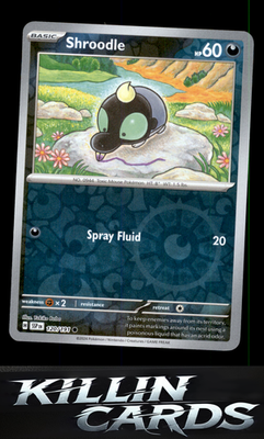 Reverse Holofoil Shroodle 120/191 Pokemon Common SV08: Surging Sparks Card NM