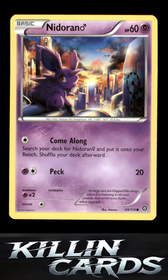 Nidoran M 43/114 Pokemon Common XY - Steam Siege Card NM