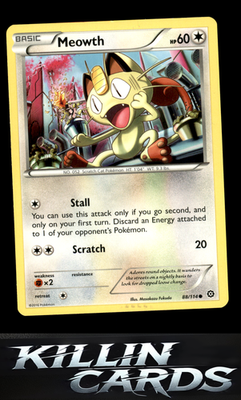 Meowth 88/114 Pokemon Common XY - Steam Siege Card NM