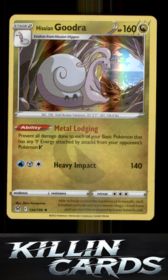 Hisuian Goodra 134/196 Pokemon Holo Rare SWSH11: Lost Origin Card NM