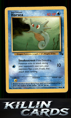 Horsea 49/62 Pokemon Common Fossil Card LP