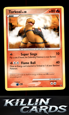 Torkoal 100/127 Pokemon Common Platinum Card LP