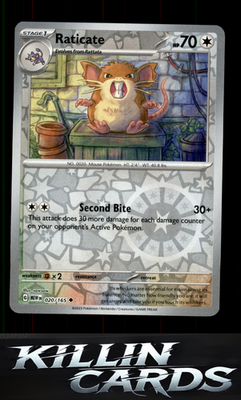 Reverse Holofoil Raticate 020/165 Pokemon Uncommon SV: Scarlet & Violet 151 Card