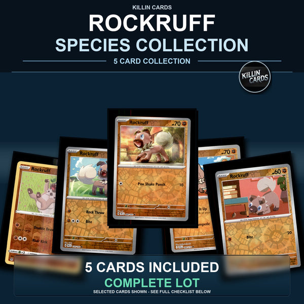 Pokemon TCG Rockruff Species Collection 5 Different Cards