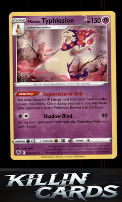 Hisuian Typhlosion 052/189 Pokemon Holo Rare SWSH10: Astral Radiance Card NM