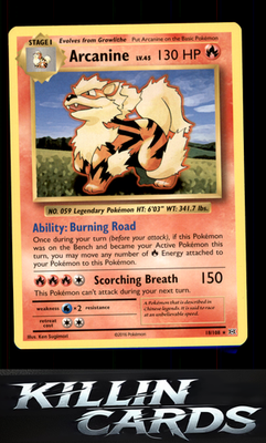 Arcanine 18/108 Pokemon Rare XY - Evolutions Card LP
